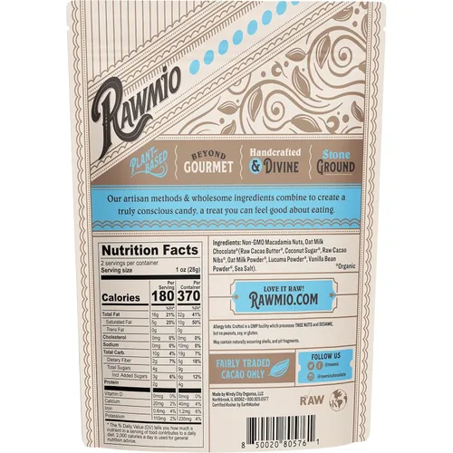 Vista 2 de Rawmio Nueces de macadamia cubiertas de chocolate - Orgánicos, crudos, veganos, 70% chocolate negro, 2 paquetes, 2 onzas.