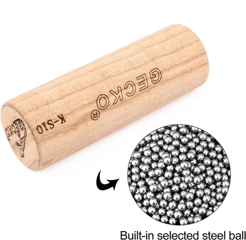 Vista 2 de GECKO Maracas - Martillo de arena, instrumento de percusión, maracas naturales de madera para adultos, utilizado en actuaciones en vivo