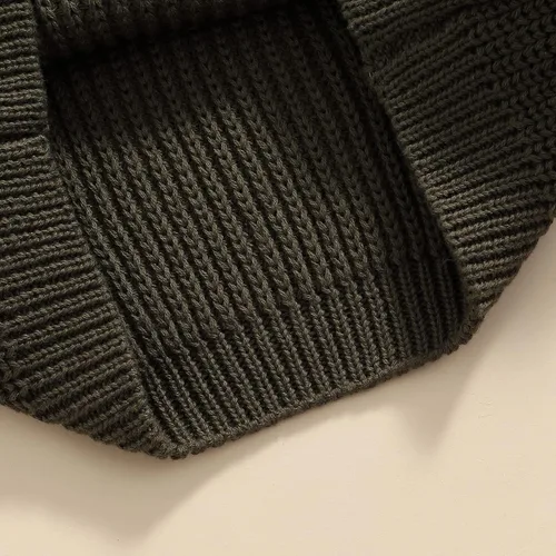 Vista 7 de Karwuiio Suéter de punto para bebé, niña, niño, cuello redondo, manga larga, sudadera para otoño e invierno