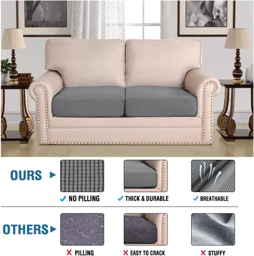 Vista 256 de H.VERSAILTEX Fundas de Cojín de Asiento Individuales Super Elásticas Fundas de Sofá Fundas de Cojín de Sofá Fundas Deslizables Juegos Tela de Sarga