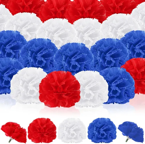 Vista 8 de Syhood 50 piezas de flores de caléndula de Juneteenth Decoración a granel Juneteenth Accesorios 19 de junio de 1865 Decoración del Día