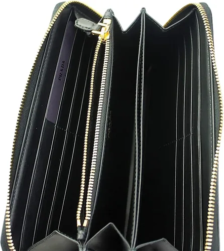 Vista 4 de Prada mujer piel negro largo cartera 1Ml506VITELLO Move Nero cierre de cremallera Around