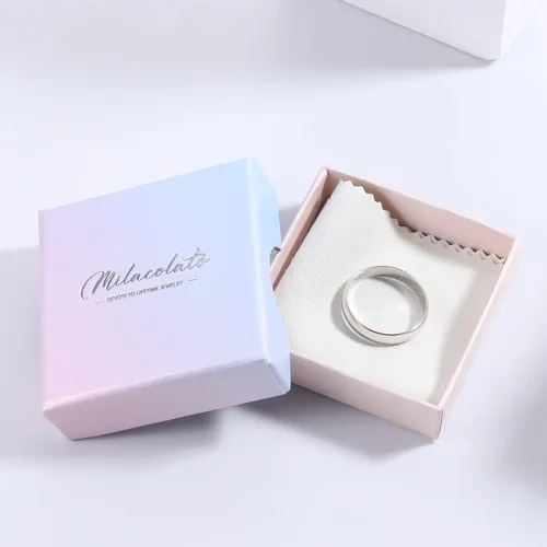 Vista 7 de MILACOLATO Anillos de plata de ley 925 para mujeres y hombres, chapados en oro blanco de 18 quilates, anillos apilables para pulgar, resistentes al