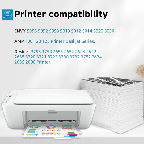 Vista 2 de Cartucho de tinta 65XL de repuesto para HP Ink 65 XL (2 negro y 1 combo de colores 3 unidades) para HP65 HP65xl Envy 5055 5000 5052 5010 5070 5014