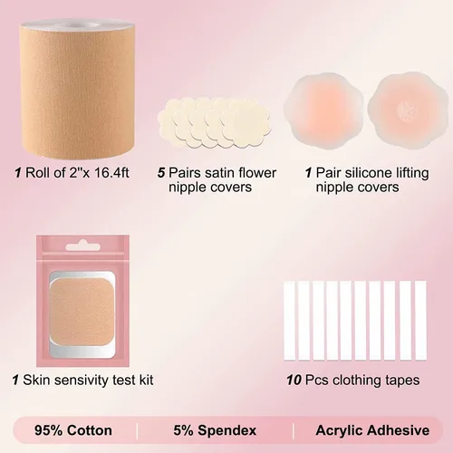 Vista 2 de Cinta adhesiva para senos, cinta para levantamiento de senos, cinta Bob para senos grandes, cinta transpirable de empuje, cinta corporal impermeable