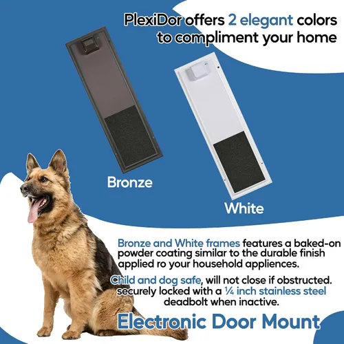 Vista 7 de PlexiDor Performance Pet Doors - Puerta electrónica para perros, montaje de puerta de bronce grande