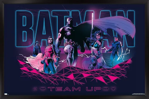 Vista 8 de Trends International DC Comics Batman - Póster de pared, 22.4 pulgadas de largo x 14.7 pulgadas, versión enmarcada en madera de granero
