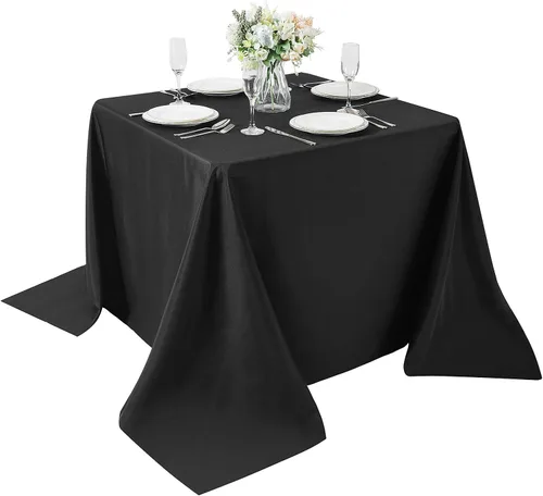 Vista 134 de Mantel rectangular de tela de poliéster lavable de 60 x 120 pulgadas, para decoración de bodas, fiestas, comedores, banquetes