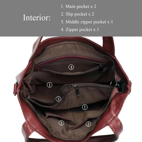 Vista 6 de CHERISH KISS Bolsos de cuero y bolsos de mano para mujer