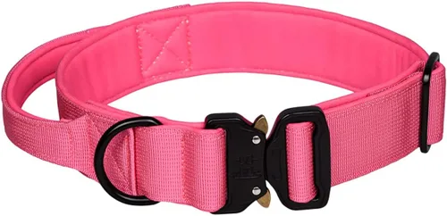 Vista 11 de Collar táctico para perro, collar ajustable de nailon para entrenamiento militar con mango de control y hebilla de metal pesado para perros medianos