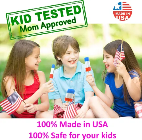 Vista 3 de American Ice Pop Maker – Kit de moldes para paletas congeladas – 10 moldes grandes de plástico extraíbles sin BPA + 50 varillas de madera, cepillo