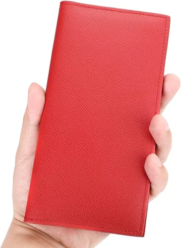 Vista 7 de Cartera larga delgada de cuero para tarjetas de identificacióncrédito con bloqueo RFID M