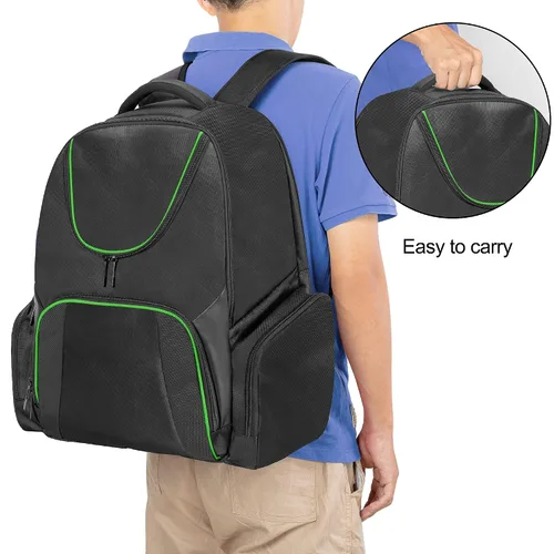 Vista 5 de CURMIO Gaming Console Backpack Compatible with PS5, PS4 and PS4 Pro, Travel Carrying Case with Pockets for Controller, Headset and Game Accessories