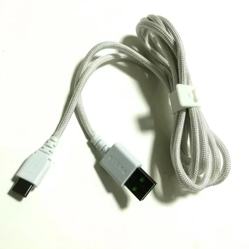 Vista 4 de Cable de carga de datos USB C a USB compatible con Razer Viper V2 ProDeathAdder V3 ProBasilisk V3 Pro Mouse inalámbrico para juegos (blanco)