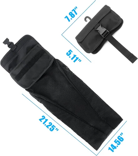 Vista 6 de Luwint Bolsa de malla de buceo Bolsa de malla larga Bolsa de almacenamiento multipropósito con clip de anillo D para deportes acuáticos Buceo Pesca