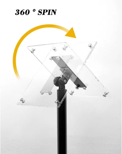 Vista 3 de DISPLAYSWORKER Soporte de pie ajustable de servicio pesado para letreros de pedestal, soporte de letrero acrílico soporte de póster, Base de Piso
