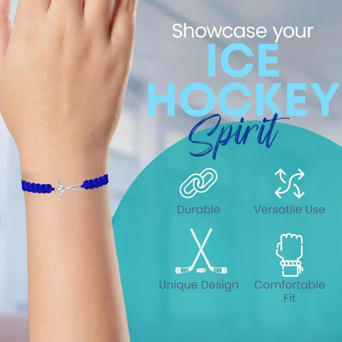 Vista 2 de Sportybella Pulsera de hockey sobre hielo, regalos de joyería de hockey, regalo para jugadores de hockey, equipos y entrenadores