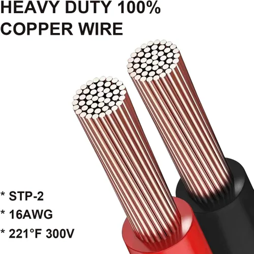 Vista 2 de WFPOWER Enchufe de cable de extensión de 12 V/24 V con abrazadera de batería, clips de cocodrilo de batería de 16 AWG, abrazadera de clip a enchufe