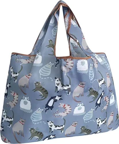 Vista 48 de allydrew Large Foldable Tote Nylon Reusable Grocery Bags