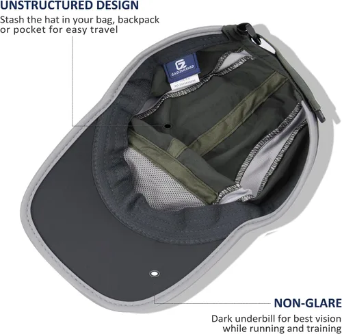 Vista 4 de GADIEMKENSD Sombrero reflectante plegable para exteriores, diseño sin estructura, protección solar UPF 50+, sombreros deportivos para mujeres