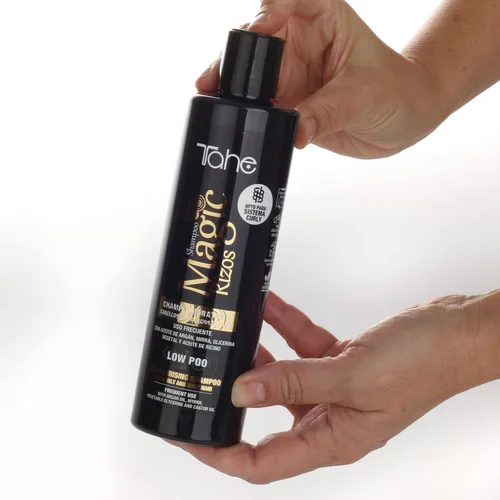 Vista 4 de Tahe Magic Rizos Champú Hidratante Bajo Poo para Cabello Rizado y Ondulado, Adecuado para el Método Rizado, 10.1 fl oz