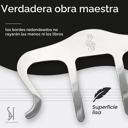 Vista 6 de Clip para libro de música, soporte para libros de piano Soporte de partituras para libros de piano, teclado e himnarios; mantiene las páginas