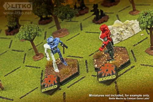 Vista 2 de LITKO Fichas de terreno Mecha Battlefield impresas de primera calidad Compatible con BattleTech Juego de 10 unidades (Bogged Down)