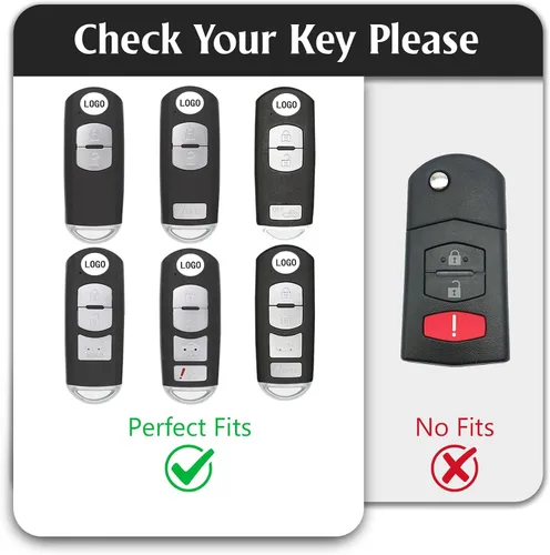 Vista 2 de Funda de TPU suave para llavero compatible con Mazda 3 6 8 Miata MX-5 CX-3 CX-5 CX-7 CX-9 2/3/4 botón sin llave control remoto llave inteligente