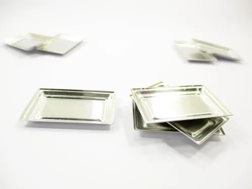 Vista 4 de Accesorios en miniatura para casa de muñecas, 4 bandejas pequeñas de hojalata #L Suministro para panadería Dijes Deco - 8177
