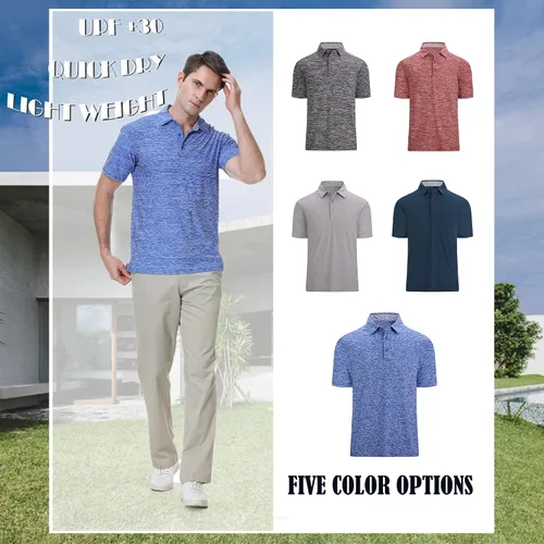 Vista 6 de PRIUMPH Mens Golf Polo ShirtsShort Sleeve Quick Dry Moisture Wicking Golf Polo Shirts for Men