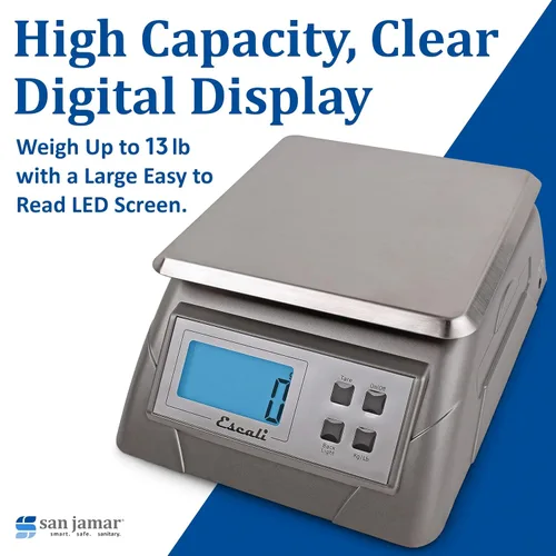 Vista 5 de Carlisle FoodService Products SCDG13 - Báscula de cocina digital cuadrada grande