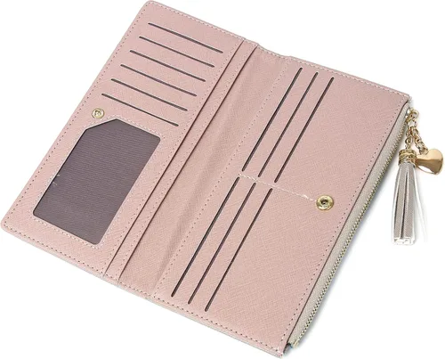 Vista 6 de Cartera delgada para mujer, cartera delgada para mujer, cartera delgada para mujer, cartera delgada para mujer, #04-Gris, Minimalista