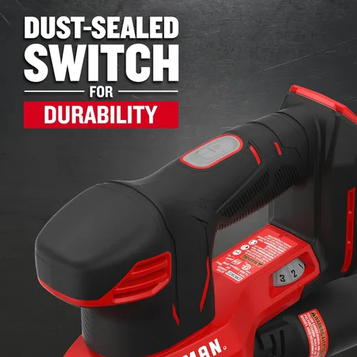Vista 4 de CRAFTSMAN Lijadora de detalles inalámbrica 20V MAX, solo herramienta (CMCW221B), color rojo