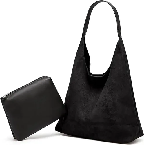 Vista 8 de Bolsos de ante modernos para mujer Bolsos de trabajo Bolsos de ante retro Bolso de mano holgado para viajes Bolso de oficina Bolso universitario 2025