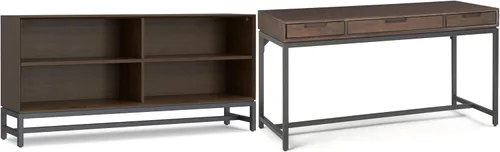 Vista 24 de SIMPLIHOME Escritorio de madera maciza Banting de 72 pulgadas de ancho en Distressed Grey