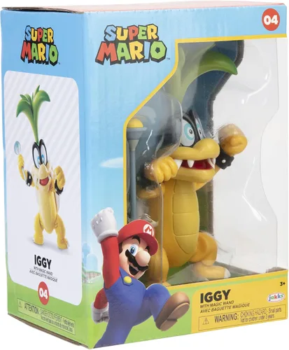 Vista 3 de Nintendo Super Mario - Figura de 3.9in, Iggy Koopa con varita