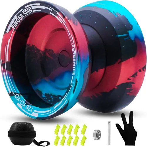 Vista 11 de FETESNICE Yoyo profesional de mariposa Y26 - Yoyo giratorio de dedo de doble modo receptivo/no responde, para niños, adultos y jugadores