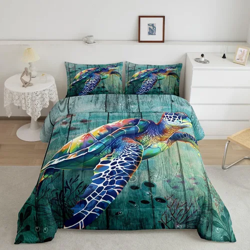 Vista 44 de Erosebridal Edredón náutico costero, juego de ropa de cama y colecciones de playa de verano, estilo clásico, edredón de plumón oceánico