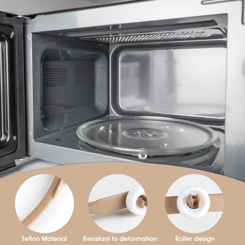 Vista 2 de Anillo y rodillos giratorios de microondas de 8.7 pulgadas, repuesto universal para piezas de microondas Whirlpool, accesorios de microondas, kit