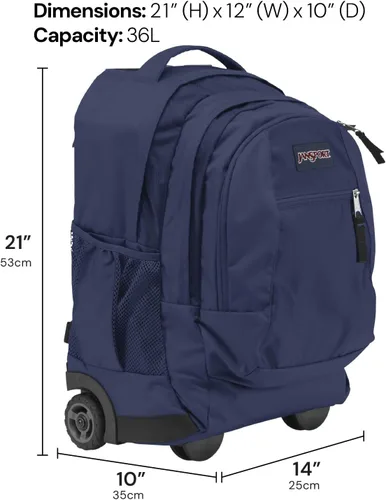 Vista 2 de JanSport Mochila con ruedas Driver 8, Negro, Tamaño único