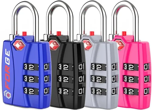 Vista 8 de Forge Cerraduras de equipaje aprobadas por la TSA - Negro 2 PK