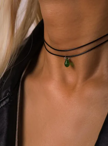 Vista 4 de Sacina Gargantilla gótica gótica, estilo hippie, estilo hippie, de piel sintética, delicada, negra, regalo de joyería para mujeres y niñas