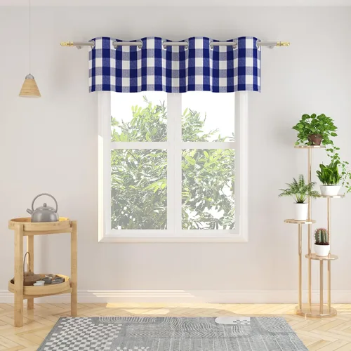 Vista 71 de Cortinas de 24 pulgadas de largo con diseño Buffalo Check Gingham Plaid para ventanas de cocina y baño, tratamiento para ventanas con 2 paneles