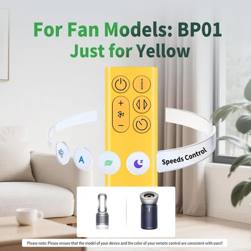Vista 3 de BP01 Nuevo control remoto de repuesto compatible con Dyson BP01 Cool Tower Fan Purificador de aire (amarillo)