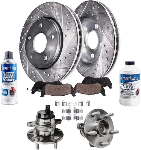Vista 39 de Detroit Axle - 4 rotores de freno para Chevrolet Cruze 2014 2015 [modelos de motores de gas] Rotores de freno de disco perforados y ranurados
