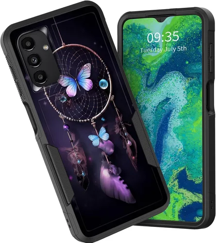 Vista 39 de Funda protectora para Galaxy A13 5G, doble capa híbrida resistente a prueba de golpes, policarbonato duro, silicona suave, TPU, funda protectora