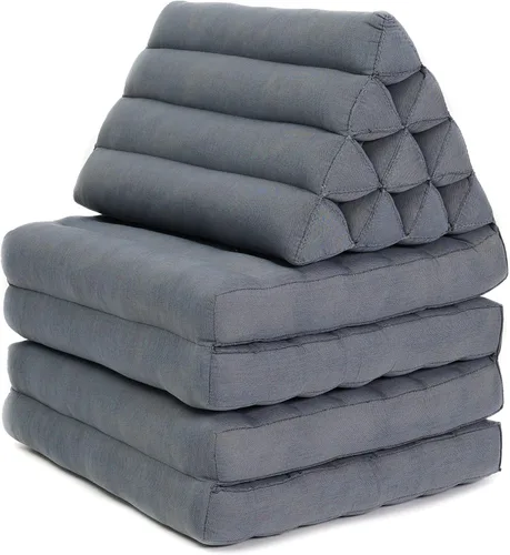 Vista 62 de Leewadee - Cojín Tailandés plegable para el suelo con respaldo para TV, sala de estar, colchón para exterior, 65.7 x 20.9 x 11.8 pulgadas, Kapok