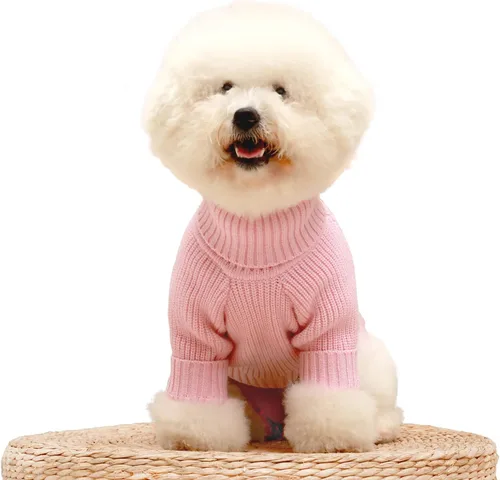 Vista 9 de Kayto Suéter para perro, de manga larga de punto térmico, ropa de invierno para perros pequeños, machos y niñas, abrigo para mascotas, sudadera