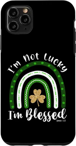 Vista 11 de iPhone 15 St Patricks day I'm not Lucky I'm Blessed Rainbow - Funda para mujer