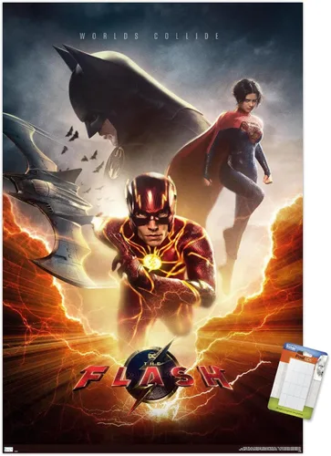 Vista 11 de Trends International DC Comics Movie The Flash - Póster de pared de una hoja, 14.725 x 22.375 pulgadas, versión enmarcada de madera de granero